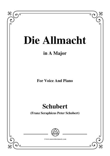 Schubert-Die Allmacht,Op.79 No.2,in A Major,for Voice&Piano
