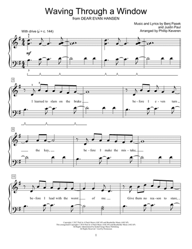 Waving Through A Window (from Dear Evan Hansen) (arr. Phillip Keveren)