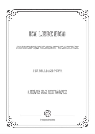 Beethoven-Ich liebe dich,for Cello and Piano