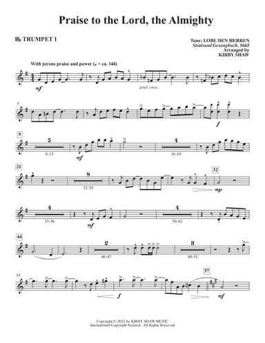 Praise To The Lord, The Almighty - Bb Trumpet 1