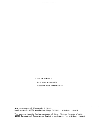 Rite of Christian Initiation of Adults (Full Score)