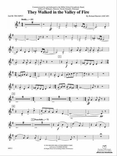 They Walked in the Valley of Fire: 2nd B-flat Trumpet
