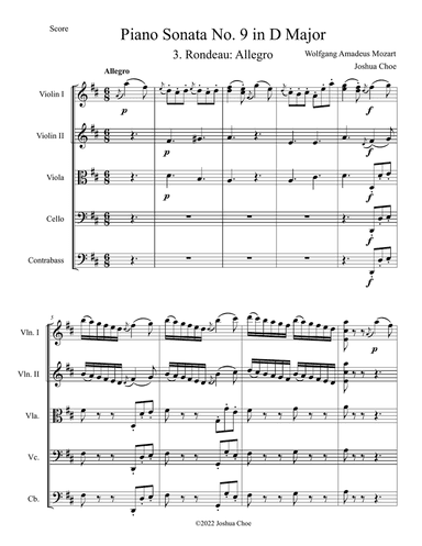 Piano Sonata No. 9 in D Major, Movement 3