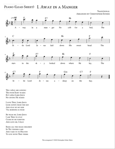 Away in a Manger for Piano (Lead Sheet)