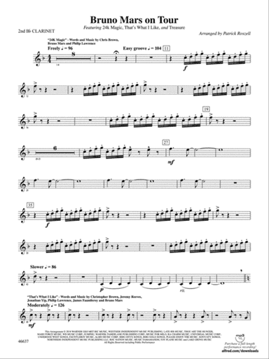Bruno Mars on Tour: 2nd B-flat Clarinet
