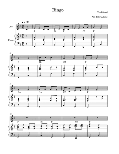 Bingo (Oboe and Piano)