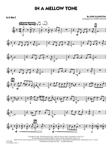 In a Mellow Tone (arr. Mark Taylor) - Alto Sax 2