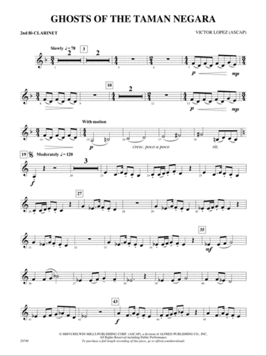 Ghosts of the Taman Negara: 2nd B-flat Clarinet