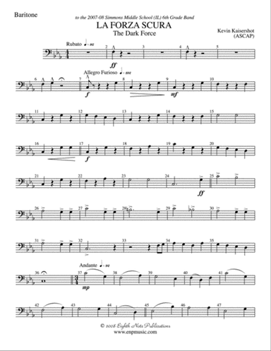 La Forza Scura (The Dark Force): Baritone B.C.