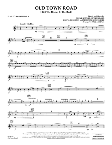 Old Town Road (arr. Paul Murtha) - Eb Alto Saxophone 1