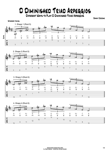 D Diminished Triad Arpeggios (5 Ways to Play)