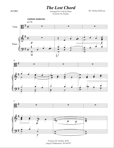 Sullivan: The Lost Chord for Viola & Piano