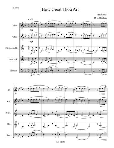 How Great Thou Art (Woodwind Quintet)