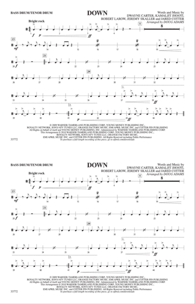 Down: Bass Drum/Tenor Drum