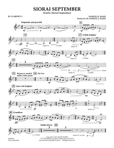 Siorai September - Bb Clarinet 3
