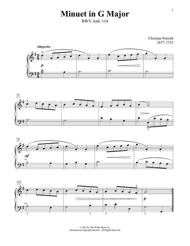Minuet In G Major, BWV Anh. 114
