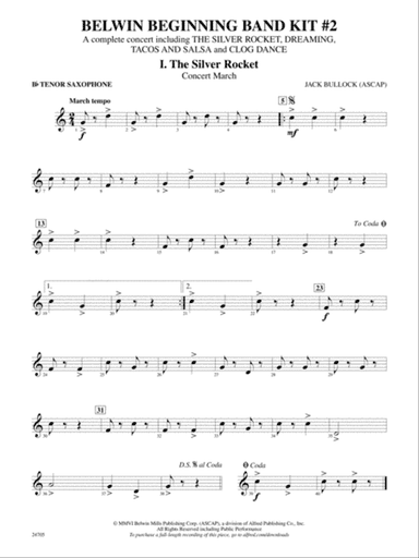 Belwin Beginning Band Kit #2: B-flat Tenor Saxophone