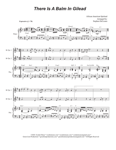 There Is A Balm In Gilead (Duet for Bb-Trumpet)