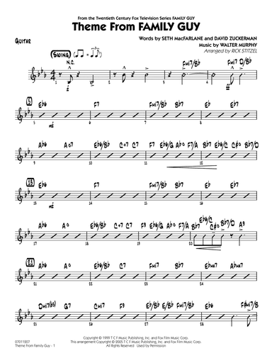 Theme from Family Guy (arr. Rick Stitzel) - Guitar