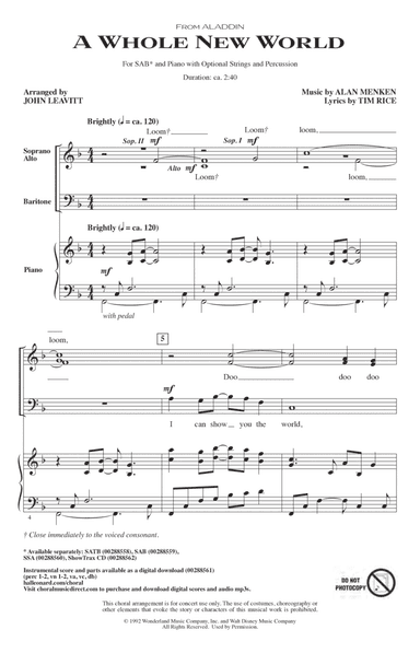 A Whole New World (from Aladdin) (arr. John Leavitt)