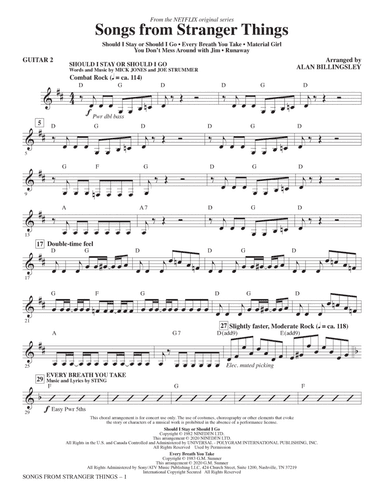 Songs from Stranger Things (arr. Alan Billingsley) - Guitar 2