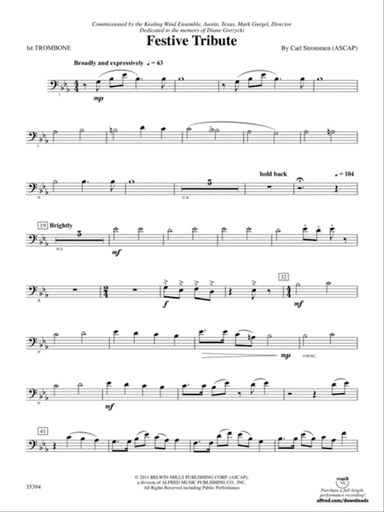 Festive Tribute: 1st Trombone