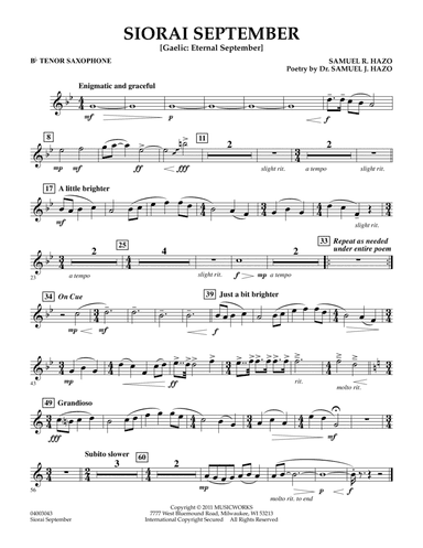 Siorai September - Bb Tenor Saxophone