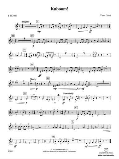 Kaboom!: 1st F Horn
