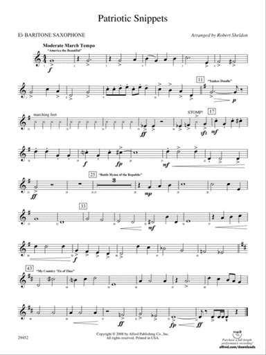Patriotic Snippets: E-flat Baritone Saxophone