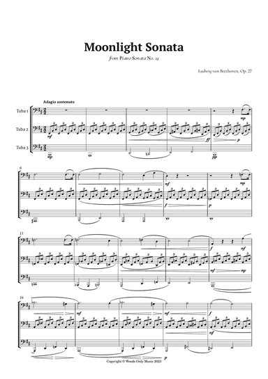Moonlight Sonata by Beethoven for Tuba Trio