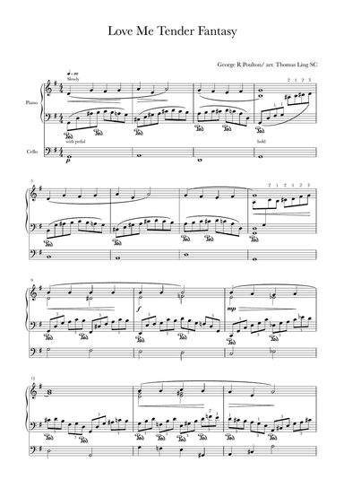 Love Me Tender Fantasy Piano and Cello