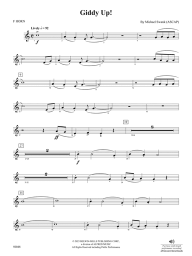 Giddy Up!: 1st F Horn