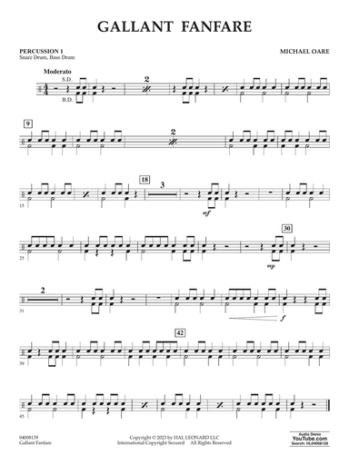 Gallant Fanfare - Percussion 1