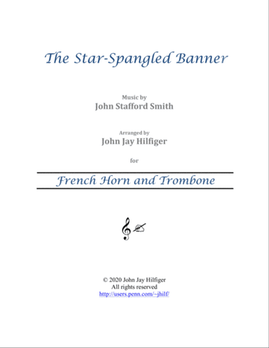 The Star-Spangled Banner for French Horn and Trombone