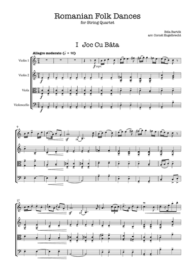 Romanian Folk Dances (String Quartet arr.)