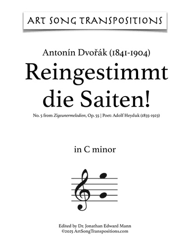 DVORĂK: Reingestimmt die Saiten! Op. 55 no. 5 (transposed to A minor)