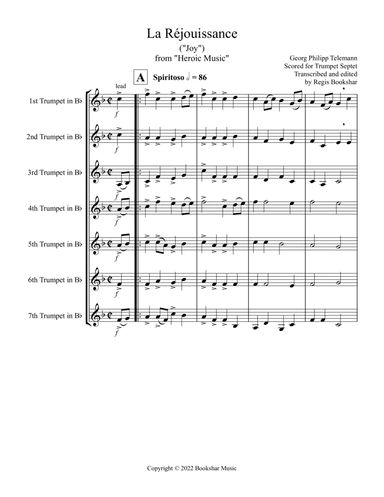 La Rejouissance (from "Heroic Music") (Eb) (Trumpet Septet)