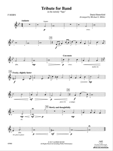 Tribute for Band: 1st F Horn