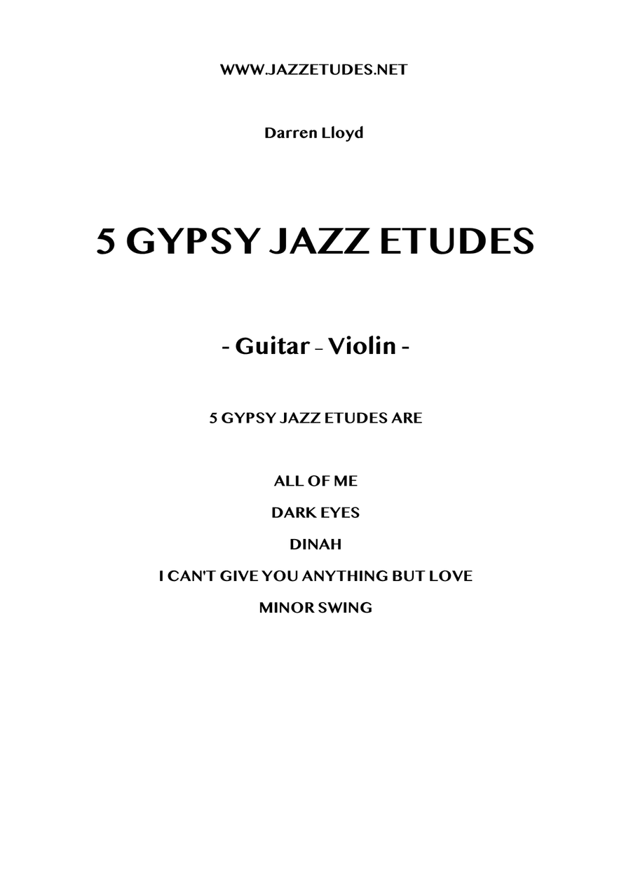 5 easy/intermediate Gypsy jazz etudes - Violin/Guitar
