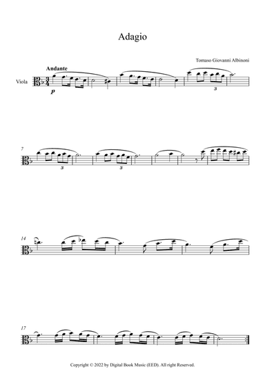 Adagio (In G Minor) - Tomaso Giovanni Albinoni (Viola)