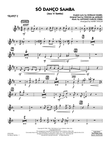 Só Danço Samba (Jazz 'n' Samba) (arr. Mark Taylor) - Trumpet 2