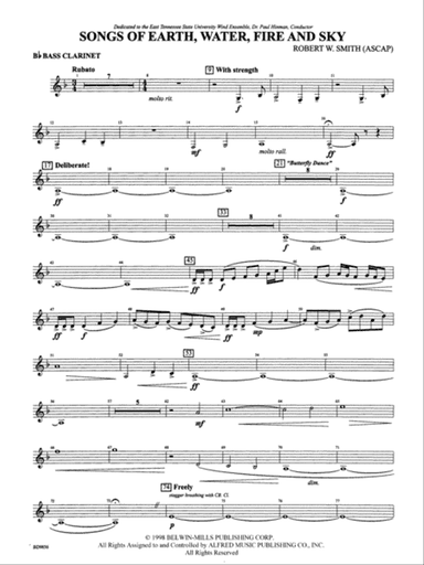 Songs of Earth, Water, Fire and Sky: B-flat Bass Clarinet
