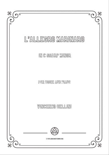Bellini-L'allegro marinaro in c sharp minor,for voice and piano