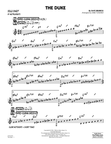 The Duke (arr. Mike Tomaro) - Bb Solo Sheet