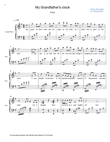 My Grandfather's Clock - G key