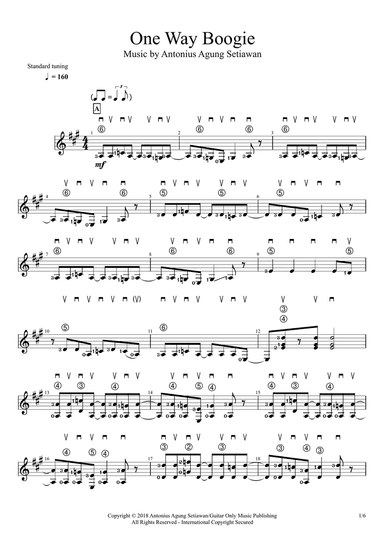 One Way Boogie (Solo Guitar Score)