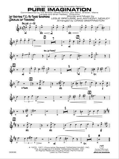 Pure Imagination (from Willy Wonka and the Chocolate Factory): Baritone T.C.