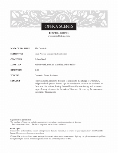 John Proctor Denies his Confession from The Crucible (Downloadable)