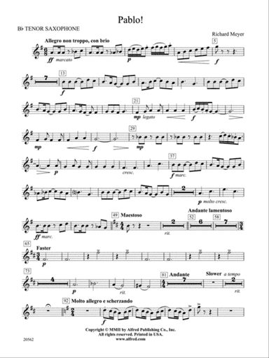 Pablo!: B-flat Tenor Saxophone
