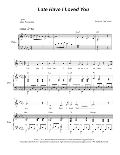 Late Have I Loved You (Vocal solo)